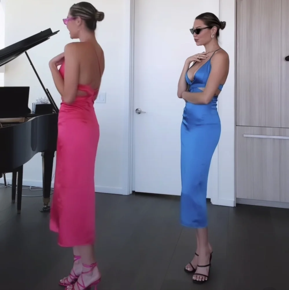 Zara Satin effect Cut out dress - Picture 4 of 16